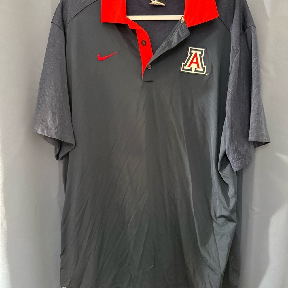 Nike Navy Blue and Red Arizona Wildcats Polo